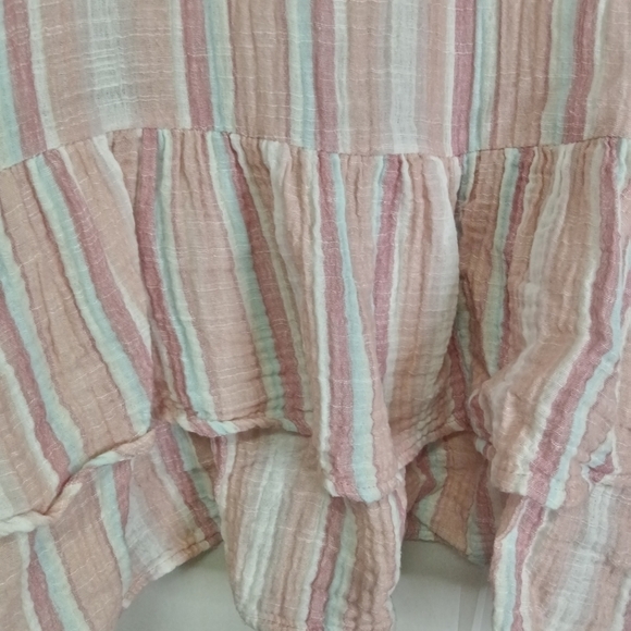 American Eagle Outfitters Pink Striped Peplum Top Size Small - Picture 8 of 9